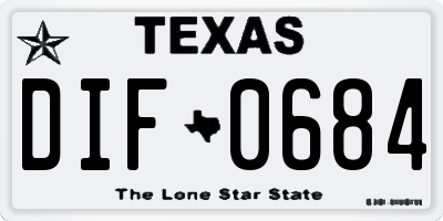 TX license plate DIF0684