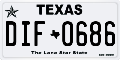 TX license plate DIF0686