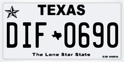 TX license plate DIF0690