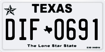 TX license plate DIF0691