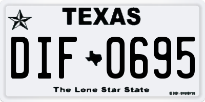 TX license plate DIF0695