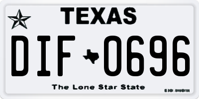 TX license plate DIF0696