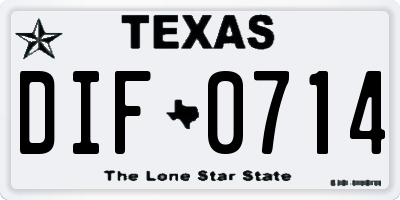TX license plate DIF0714
