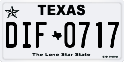 TX license plate DIF0717