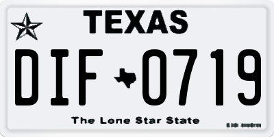TX license plate DIF0719