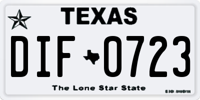TX license plate DIF0723