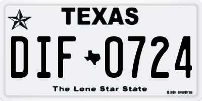 TX license plate DIF0724