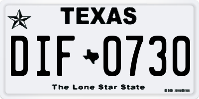 TX license plate DIF0730