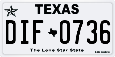 TX license plate DIF0736