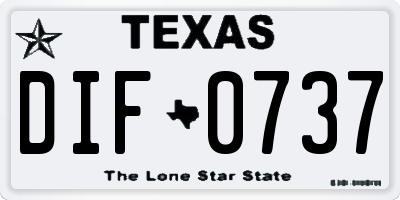 TX license plate DIF0737