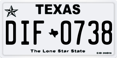 TX license plate DIF0738