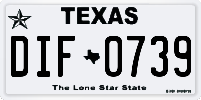 TX license plate DIF0739