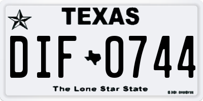 TX license plate DIF0744
