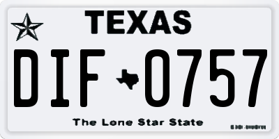 TX license plate DIF0757