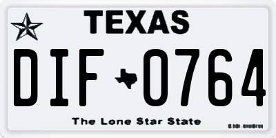 TX license plate DIF0764