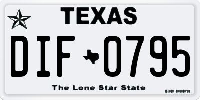 TX license plate DIF0795