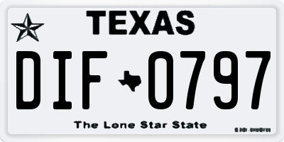 TX license plate DIF0797