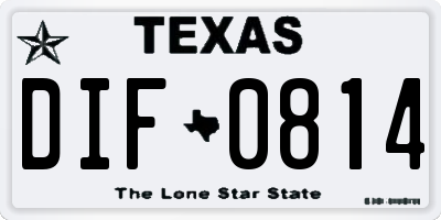 TX license plate DIF0814