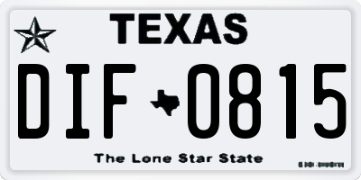 TX license plate DIF0815