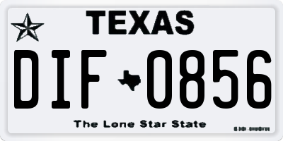 TX license plate DIF0856