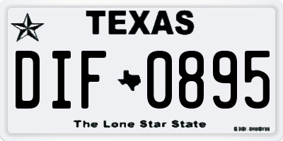 TX license plate DIF0895