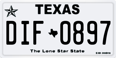 TX license plate DIF0897