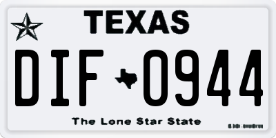TX license plate DIF0944