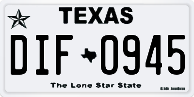 TX license plate DIF0945