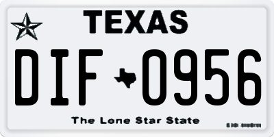 TX license plate DIF0956