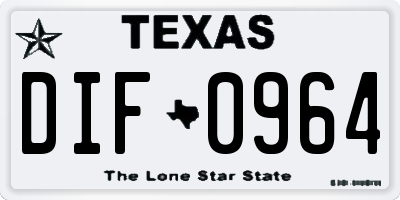 TX license plate DIF0964