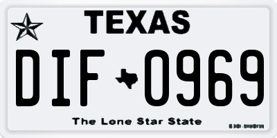 TX license plate DIF0969