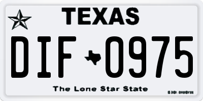 TX license plate DIF0975