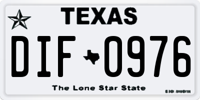 TX license plate DIF0976