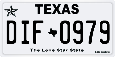 TX license plate DIF0979