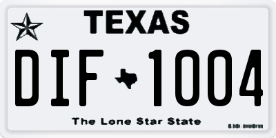 TX license plate DIF1004