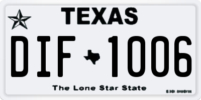 TX license plate DIF1006