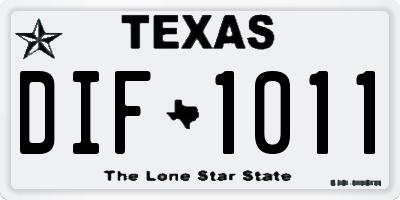 TX license plate DIF1011
