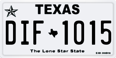 TX license plate DIF1015