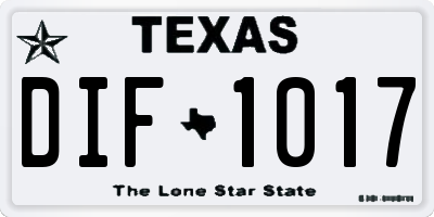 TX license plate DIF1017