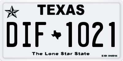 TX license plate DIF1021