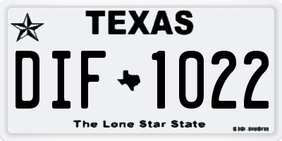 TX license plate DIF1022