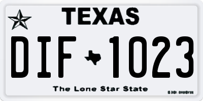 TX license plate DIF1023