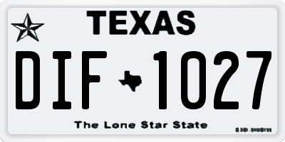 TX license plate DIF1027