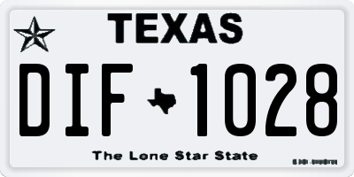 TX license plate DIF1028