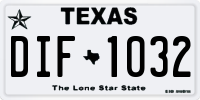 TX license plate DIF1032