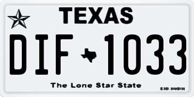 TX license plate DIF1033