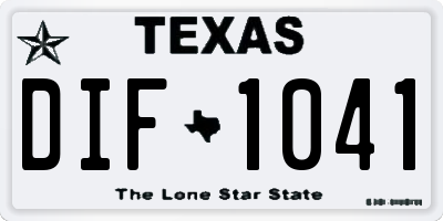 TX license plate DIF1041