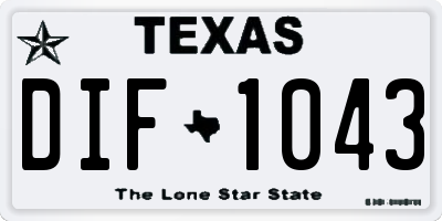 TX license plate DIF1043