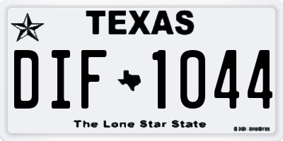 TX license plate DIF1044
