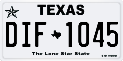 TX license plate DIF1045